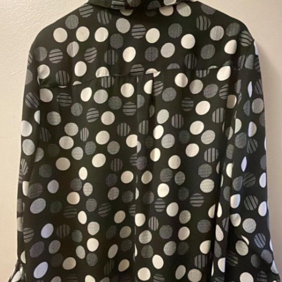 Collection by Michael Strahan Polka Dot Button-Up Blouse, women Size XXL - Picture 6 of 6